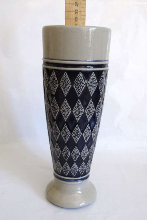 Vintage 0,5l Germany Cobalt Blue Pottery Beer Stein Glazed glass