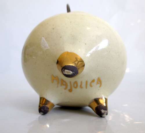 Vintage Majolica Hand Painted Glazed Pottery Potjie. No cracks no Chips. 6cm high.
