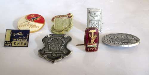 Lot of 7 Different Russian Badges.