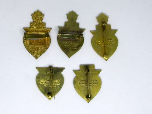 Highly Collectable Set of 5 Bood Donor Badges. Awarded 25 to 75 Cum Laude.
