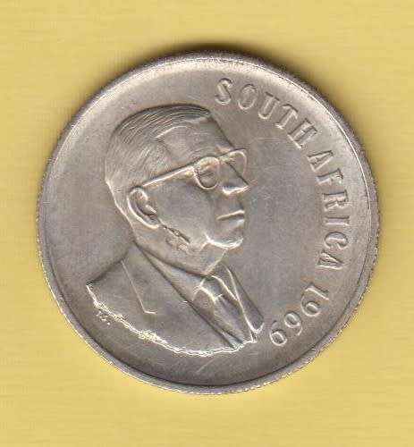 1969 SOUTH AFRICAN SILVER 1 RAND COIN