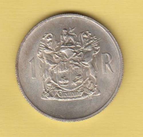 1969 SOUTH AFRICAN SILVER 1 RAND COIN