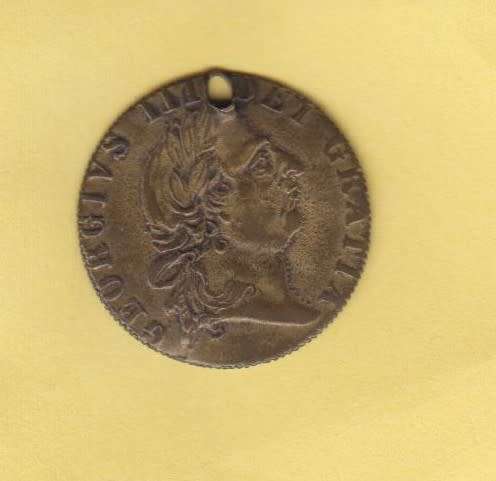 1790 British Tokens 1790 GEORGE III SPADE GUINEA BRASS TOKEN 25mm