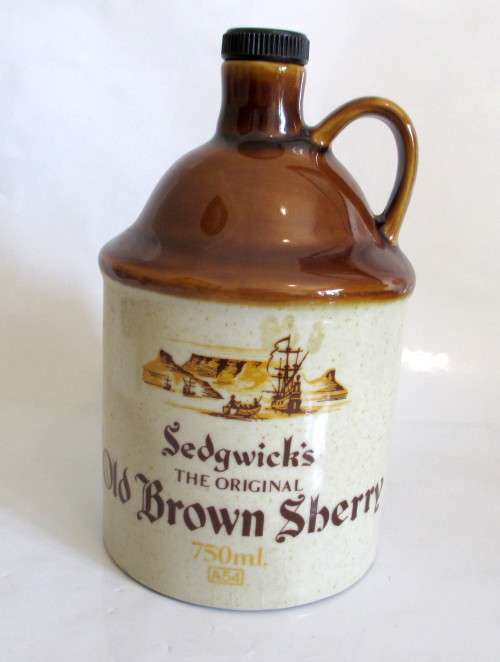 SEDGWICK'S OLD BROWN SHERRY : EMPTY BOTTLE : 750ml bottle MADE BY OUDE KAAP STONEWARE PTY LTD