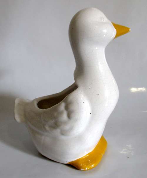 Vintage Ceramic Duck Planter. As per Photo.