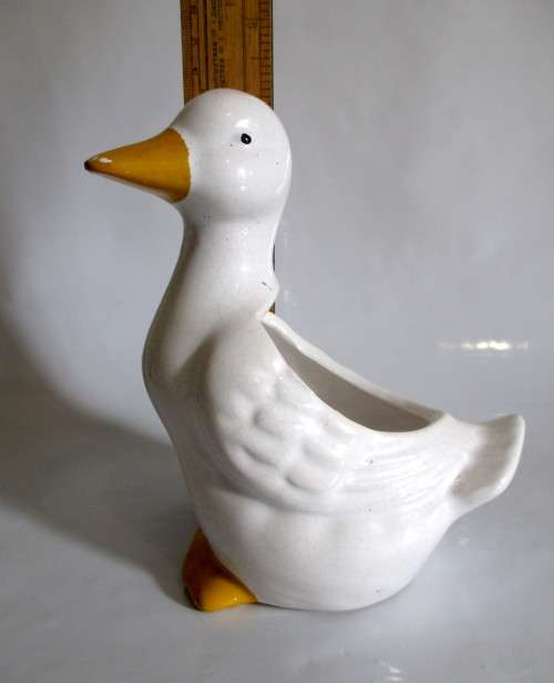 Vintage Ceramic Duck Planter. As per Photo.