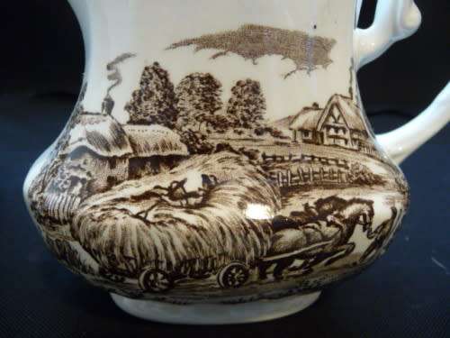 Ridgeway "Ironstone" Staffordshire Sugar Pot & Milk Jug. Spout small chip