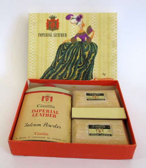 Vintage Cussons Imperial Leather Talcum Powder and Soap Set in Original Box.