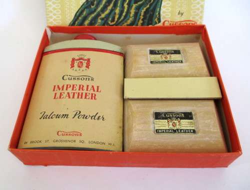 Vintage Cussons Imperial Leather Talcum Powder and Soap Set in Original Box.
