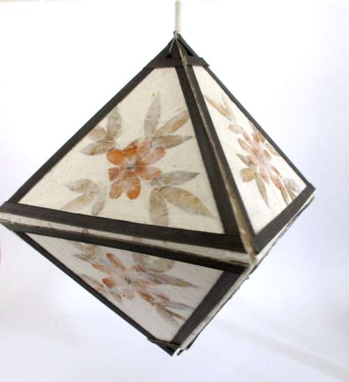 Vintage Paper Mache folding Lantern/Hanging Decoration. 42 cm when open.