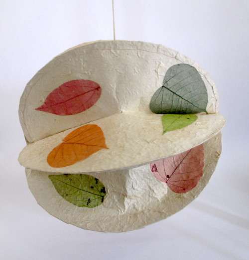 Vintage Paper Mache folding Lantern/Hanging Decoration. 27 cm when open.