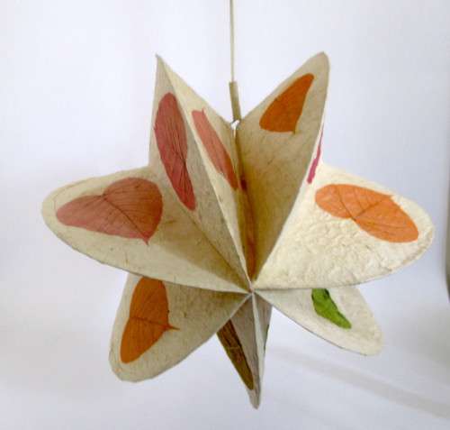 Vintage Paper Mache folding Lantern/Hanging Decoration. 27 cm when open.