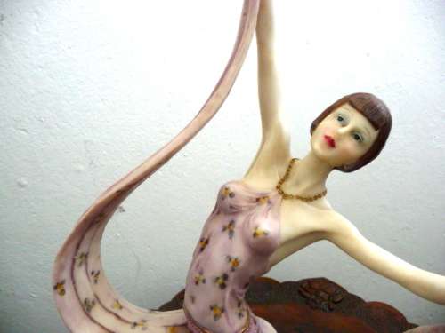 Vintage Italian A. Santini Art Deco Dancer Limited Edition Statue. 40cm Tall.