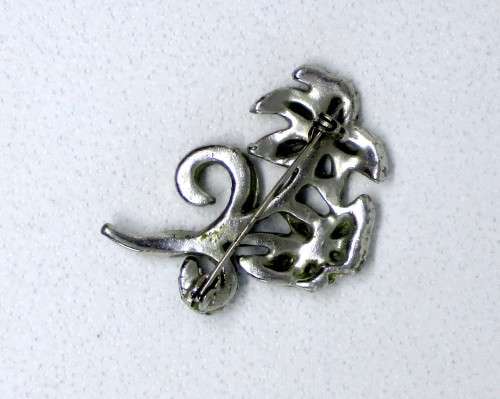 Vintage Marcasite Silver-Tone Flower Brooch