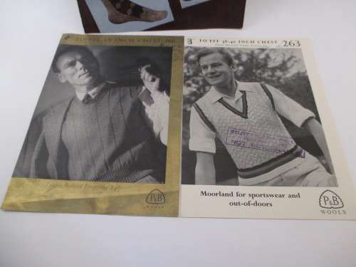 Three Vintage Knitting Patterns For Gentlemen.