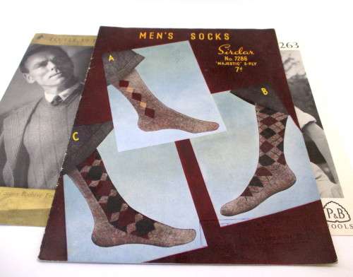 Three Vintage Knitting Patterns For Gentlemen.