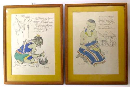 BARBARA TYRRELL - 4 LITHOGRAPHS - TRIBAL PEOPLE OF SOUTH AFRICA.
