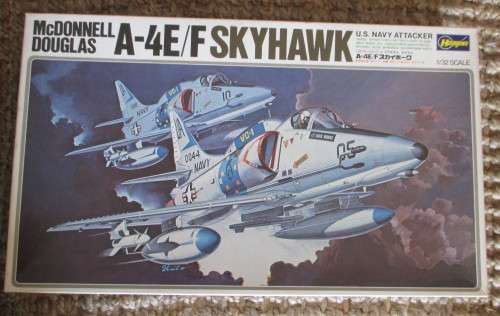 Vintage Hasegawa A-4E/F Skyhawk 1/32 Model Jet Plane Kit. As per Photo.