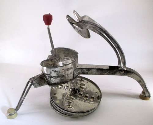 France Vintage Mouli Hand-Crank Grater Shedder Slicer. Not used. Five Blades. All intact.