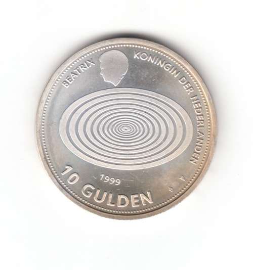 1999-2000 NETHERLANDS 10 GULDEN - .800 SILVER PROOF - Queen Beatrix