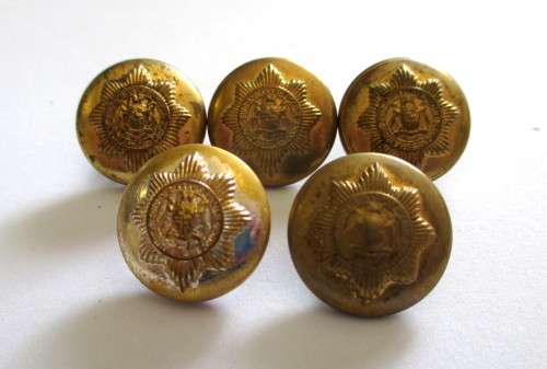 Set of 5 SA Policw (Star) 19,5mm Brass Police Uniform Buttons.
