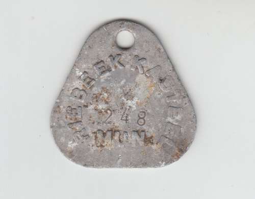 Riebeeck Kasteel 1976 Dog tag licence