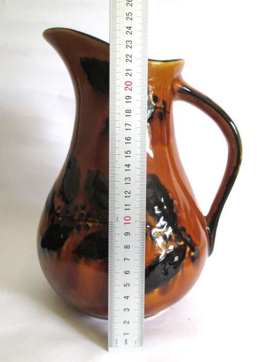 Large Vintage Glazed Ceramic Jug. Spotless. 25cm High.