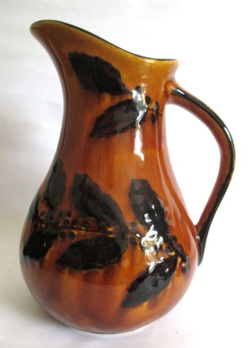 Large Vintage Glazed Ceramic Jug. Spotless. 25cm High.