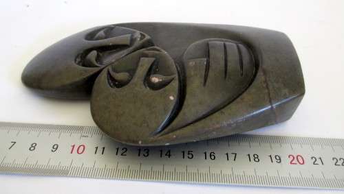 Quality Vintage Hand Carved African Stone Sculpture. Mother and Child. 15cm high. 560g. As per Photo
