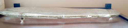 Large Heavy Handmade ItalGlass Fabrique Alamain Glass Fish Serving Dish Plate Footed 57,5 x 22cm