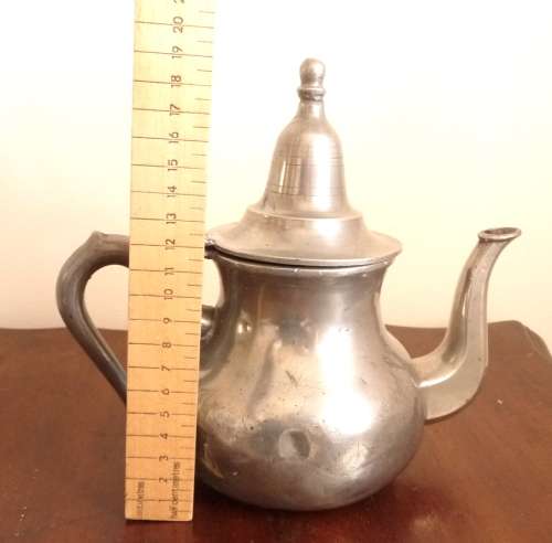 Antique Marked Pewter Kettle. Please note repairs. Still a very nice item.  19cm high.