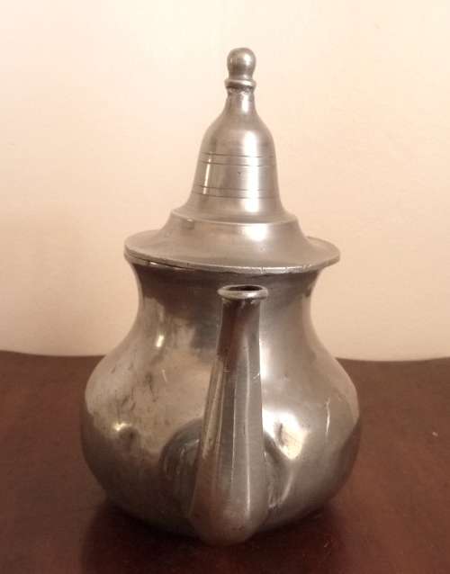 Antique Marked Pewter Kettle. Please note repairs. Still a very nice item.  19cm high.