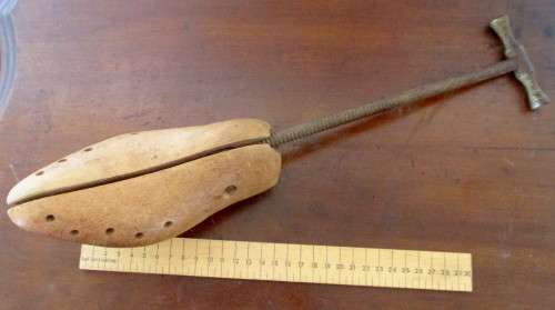Vintage Wooden Shoe Stretcher Wood with Metal Twist Handle. Rustic look.