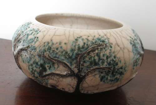 Lovely Handmade, embossed detail bowl. Marked ANN. Glazed. Lovely Centre Piece.