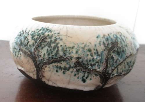 Lovely Handmade, embossed detail bowl. Marked ANN. Glazed. Lovely Centre Piece.