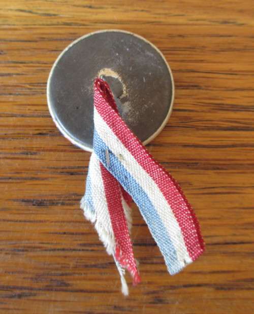 King George VI and Queen Elizabeth Pin Button Badge with Ribbon - RARE