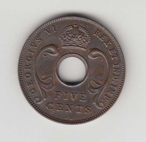 East Africa 5 Cents 1937 Georgivs VI