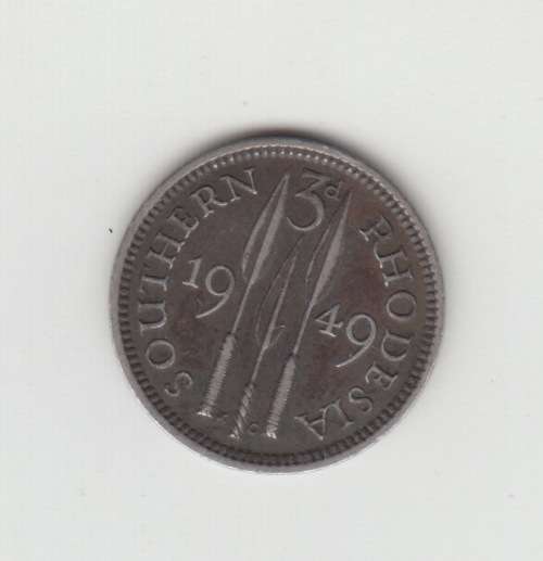 1949 Souther Rhodesia 3 Pence