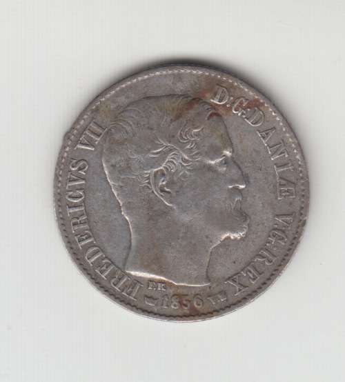 Denmark 16 skilling 1856, `King Frederick VII (1848 - 1863)` Silver Coin