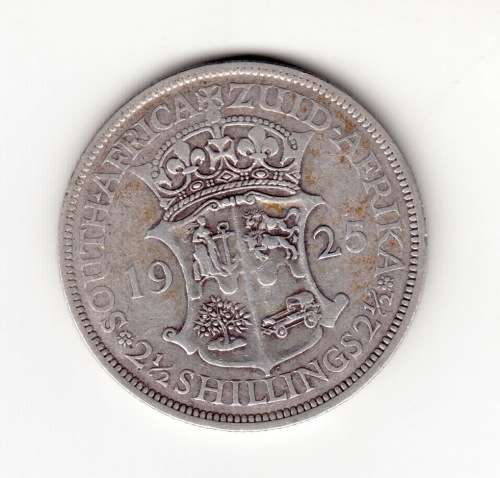 1925 SA Union Silver 2 1/2 Shilling or Half Crown