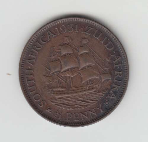 1931 SA union Bronze Half Penny