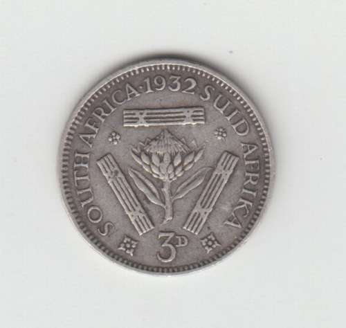 1932 SA Union Silver Three Pence