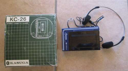 Vintage KASUGA Walkman FM Stereo Cassette Player KC-26 in Original Box