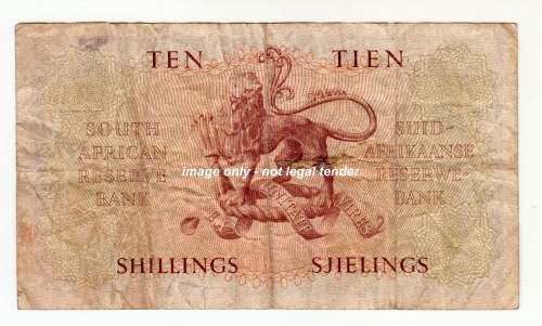 1948 to 1951 South African One Shilling Bank note - M H de Kock A/E