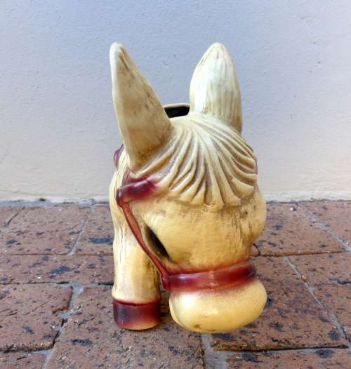 Large Vintage Ceramic Occupied Japan Donkey Planter.  So Cute. Dimension 32x19cm
