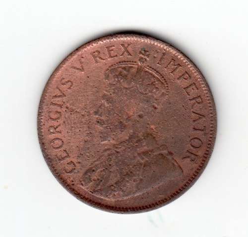 1934 Outh Africa Union One Penny Coin