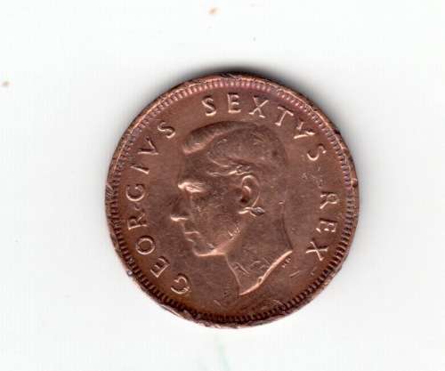 1950 South Africa Union Quarter Penny Coin