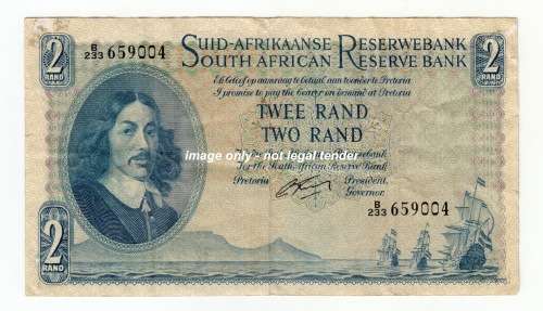 1962 South African Two Rand Note - G Rissik