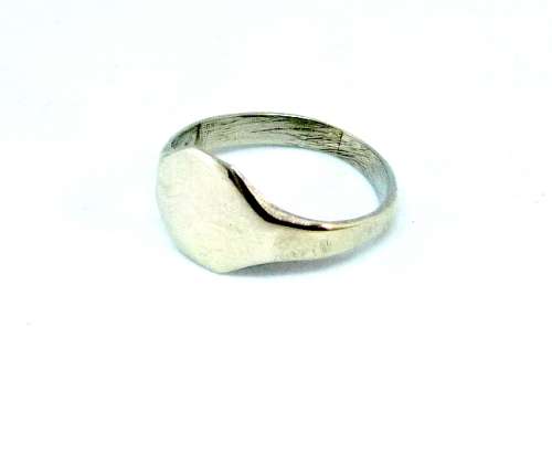 Vintage Initial Silver Pentagon Signet Ring  Size L, 16.1mm diameter 1.5g