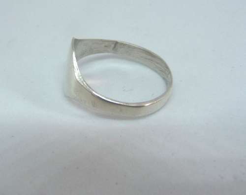 Vintage Initial Silver Pentagon Signet Ring  Size L, 16.1mm diameter 1.5g
